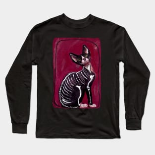 Skeleton Cat Long Sleeve T-Shirt